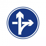 交通标志图片大全_立交直行和右转弯行驶标志是什么意思？