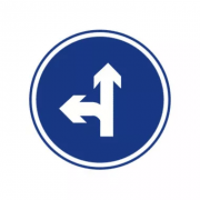 直行和向左转弯标志是什么意思_交通标志大全直行和向左转弯标志