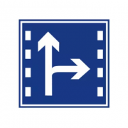 直行和右转合用车道标志图片_交通指示标志直行和右转合用车道含义