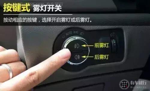常见汽车的前后雾灯的开启方式如下