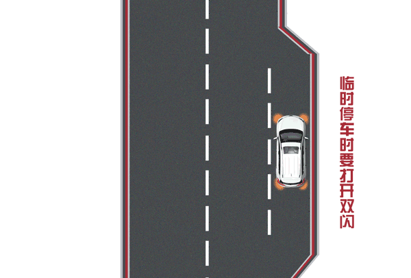 临时停车时需打开双闪灯