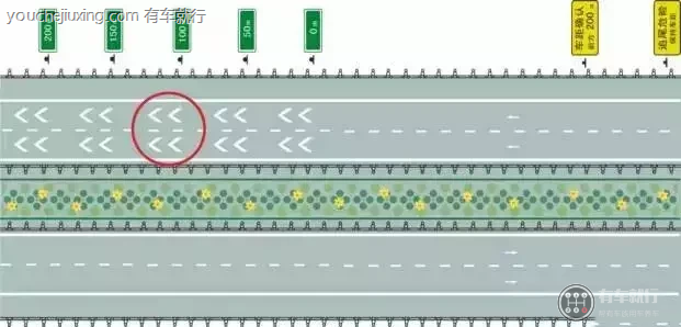 白色折线车距确认线