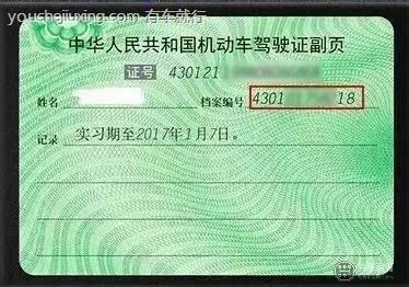 驾驶证档案编号是啥