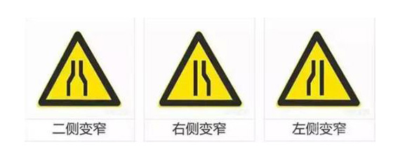 路面变窄标志
